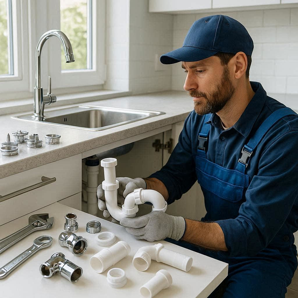 Hydraulik podczas pracy przy instalacji